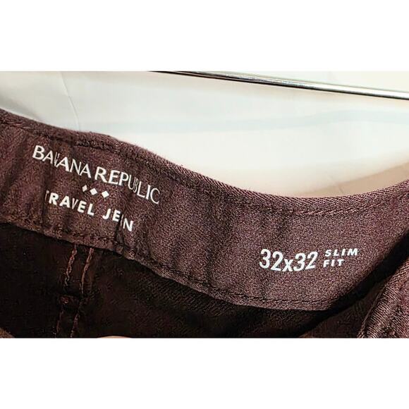 Banana Republic Plum Colored Travel Jeans Men's 32x32 Straight Legs - Picture 3 of 5